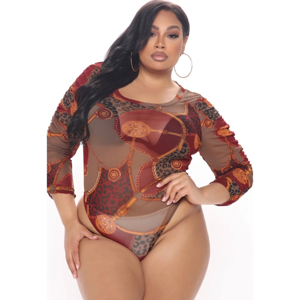 Plus size mesh bodysuit size 2x